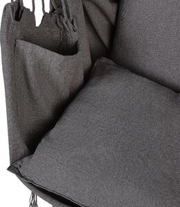 Sedia a dondolo sospesa in cotone grigio e poliestere altalena per interni ed esterni in stile boho Beliani