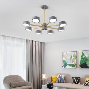 Plafoniera LED 9013D-8-G Grigio con telecomando Colore della luce regolabile Paralume in acrilico A+ Luce LED per soggiorno