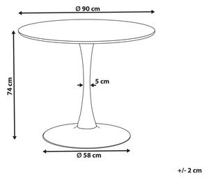 Tavolo da pranzo in marmo Nero con piano in MDF Nero base in metallo tavolo da cucina rotondo industriale da 90 cm Beliani