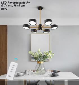 Plafoniera LED 9013D-6-B Nero con telecomando Colore della luce regolabile Paralume in acrilico A+ Luce LED per soggiorno