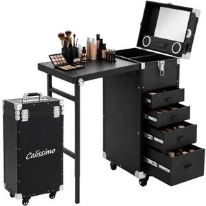 Valigia cosmetica tavolo per trucco scrivania cosmetica per manicure pieghevole portatile mobile professionale stazione per stilista di unghie estetista per salone e lavoro mobile