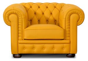 Poltrona Chesterfield Pelle Fiore Premium - Design Iconico