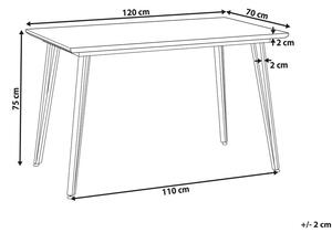 Tavolo da Pranzo Gambe Argento MDF Effetto Marmo Piano Rettangolare 120 x 70 cm Capacità 4 Persone Design Moderno Beliani