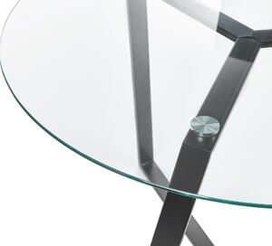 Tavolo da pranzo Gambe in metallo Nero Piano rotondo in vetro temperato 100 cm Capacità 4 persone Design moderno Beliani