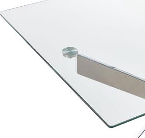 Tavolo da pranzo Piano in vetro temperato argento Rettangolare 120 x 70 cm Capacità 4 persone Design moderno Beliani