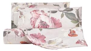 Copripiumino Con Federe In Percalle Luisiana Vanity Flowers Matrimoniale - 255X255 + 2 Federe50X80 Mirabello Floreale Rosa Caleffi