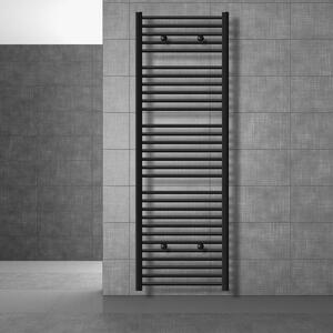LuxeBath Radiatore da bagno Sahara 600x1800 mm Nero opaco dritto con attacco laterale Radiatore di design Scaldasalviette Asciugamani, senza resistenza elettrica