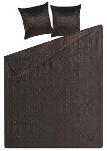 Set copriletto e cuscini in tessuto di poliestere marrone 160 x 220 cm motivo goffrato decorativo biancheria da letto classico camera da letto Beliani