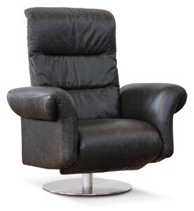 Poltrona relax elettrica girevole Musa pelle fiore antracite