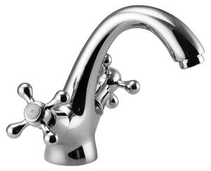 Miscelatore per lavabo classico e nostalgico Aquanello Heritage Ascot, finitura cromata, modello CR-4101-HA