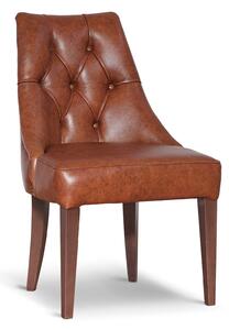 Sedia Chesterfield Casadei Pelle Primo Fiore - Gambe Legno di Faggio Massello