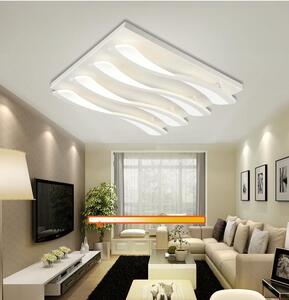 Lampada da soffitto LED 8028-66, dimensioni 66x66 cm, con telecomando. Colore e intensità della luce regolabili. Paralume in acrilico. Classe energetica A+