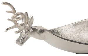 Portagioie svuota tasche in metallo argentato Vassoio porta anelli Decorazione stagionale a motivo renna Beliani