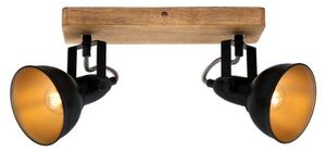Lampada da soffitto Faretto orientabile E14 25 W nero metallo-legno Briloner