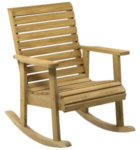 Outsunny Sedia a dondolo rocking chair da esterno in legno massiccio - 64 x 86 x 85 cm marrone