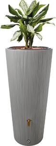 4rain VASO DECOR 2in1 serbatoio per pioggia 220 litri grigio zinco incl. ciotola per piante