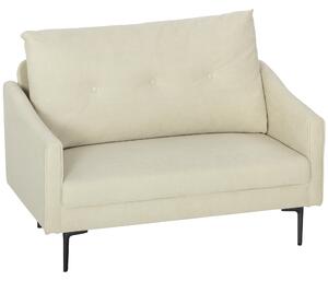 HOMCOM Divano 2 Posti Moderno con Schienale Trapuntato a Bottoni e Rivestimento in Velluto, 124x73x92 cm, Crema | Aosom Italy