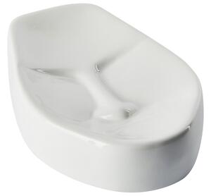 Set di 4 Accessori Bagno in Ceramica bianca a forma di faccia dispenser sapone porta sapone Portaspazzolino recipiente Beliani