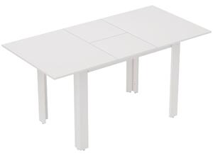 HOMCOM Tavolo da Pranzo allungabile in MDF per 4-6 Persone, 120-160 x 70 cm, Bianco Lucido | Aosom Italy