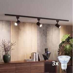 Philips - Faretto LED dimmerabile per sistema a binario EASYLINK 3xGU10/7W/230V 1m nero