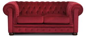Divano Chesterfield 2 Posti Velluto Rosso Scuro