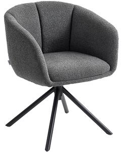 HOMCOM Poltrona, Poltrona Imbottita con Seduta Confortevole, Girevole, Rivestimento Morbido, fino a 120 kg, Grigio Scuro | Aosom Italy