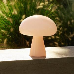 GUBI Gubi Lampada da tavolo LED ricaricabile Obello, rosa cipria, IP44, vetro dimmerabile, Violetto / Fucsia / Rosa, Soggiorno / Sala da pranzo, Vetro, Design