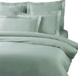 Copripiumino Con Federe In Raso Di Cotone Precious Sateen Matrimoniale - 255X255 + 2 Federe50X80 Mirabello Brera Tinta Unita Acqua Caleffi