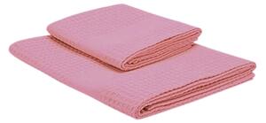 Asciugamano Con Ospite In Nido D'ape Ape 40X60+60X100 Bellora Continuat. Tinta Unita Malva Caleffi