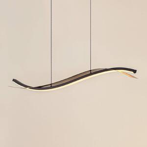 Lucande Lampada LED a sospensione Alevia, nero/oro, CCT Alevia Lucande, dimmerabile, Ottone / Oro, Soggiorno / Sala da pranzo, Metallo, Design