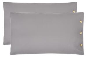 Coppia Federe In Percalle Percolours 50x80 Bellora Continuat. Tinta Unita Grigio Caleffi