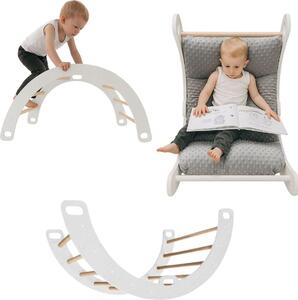 Arco d'arrampicata in legno + materasso | Triangolo d'arrampicata per bambini | Giocattoli Montessori | Parco giochi Rockerboard