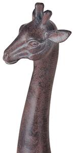 Statuetta decorativa in poliresina marrone scuro 55 cm finitura opaca giraffa decorazione per accessori esotici Beliani