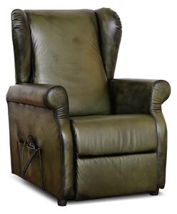 Poltrona Relax Reclinabile Verde - Con Poggiapiedi E Ruote - Tessuto Resistente E Comodo