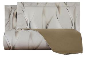 Copripiumino Con Federe In Percalle Gorio Matrimoniale - 255X255 + 2 Federe50X80 Carrara Moderno Beige Caleffi