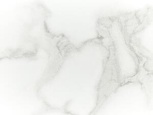 Consolle Vetro Temperato Bianco e Nero Acciaio 120 x 35 cm Effetto Marmo Gambe in Metallo Nero Glamour Soggiorno Corridoio Camera da Letto Beliani