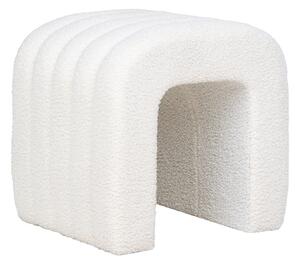 Sgabello bianco in tessuto bouclé Colma - House Nordic