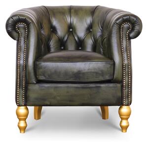 Poltrona Chesterina Pelle Primo Fiore Premium - Design Iconico