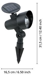 Eglo 48504 - set da 3 lampade solari a LED GIONATA LED/200 mAh IP44 nero