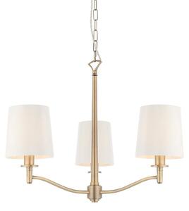 Lampada a sospensione con paralumi ORTONA oro-bianca 3xE14x15W in metallo, dimensioni: 200x62x62 cm, IP20, Endon