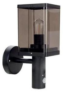 Lampada da parete esterna con sensore 1xE27/60W/230V IP44 nero/marrone fumé