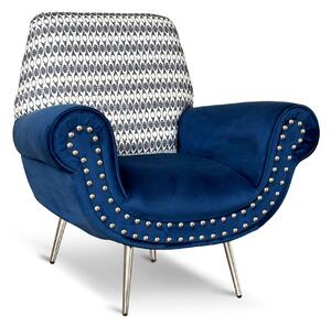 Poltrona Vico Velluto e Tessuto Fantasia - Design Iconico