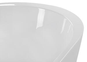 Bagno bianco con argento sanitario acrilico singolo 160 x 75 cm autoportante moderno Beliani