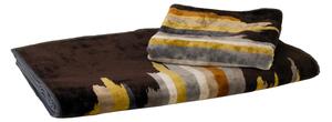 Asciugamano Con Ospite In Acrilico Dralon John 40X60 60X110 Carrara Moderno Marrone Caleffi