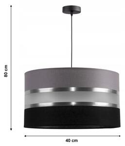 Lampadario a sospensione con filo CORAL 1xE27/60W/230V nero-grigio