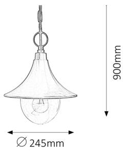 Rabalux 8246 - Lampadario da esterno KONSTANZ 1xE27/100W/230V