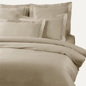 Copripiumino Con Federe In Raso Di Cotone Precious Sateen Matrimoniale - 255X255 + 2 Federe50X80 Mirabello Brera Tinta Unita Sabbia Caleffi