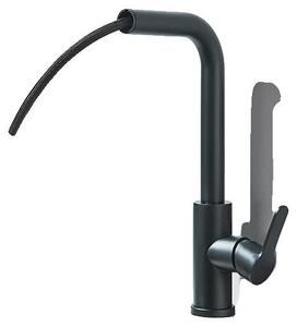 Rubinetto da cucina, bocca estraibile, comando monocomando, nero