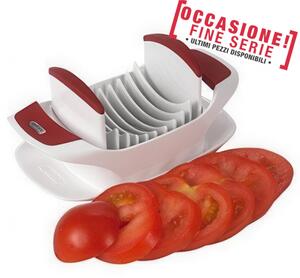 Affetta pomodoro con 8 lame in acciaio inox e piatto integrato per raccogliere sugo e semi in eccesso