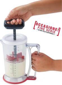 Mixer manuale con caraffa graduata Mixer manuale con funzionamento a leva ideale per preparare dolci e crepes